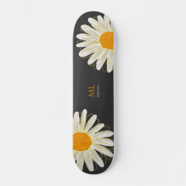 Monogram Minimalistische Watercolol Kamille Persoonlijk Skateboard