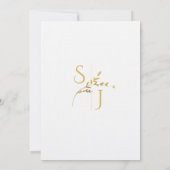 Monogram Minimalistische Witte en Gouden Moderne H Kaart (Achterkant)
