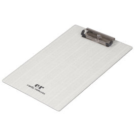 Monogram Minimalistische Witte Jute Grijze Typogra Klembord