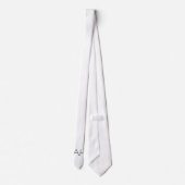 Monogram Minimalistische Witte Naam Modern Stropdas (Achterkant)