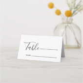 Monogram minimalistische zwart-wit bruiloft plaatskaartje (Voorkant)