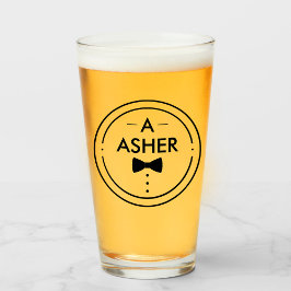 Monogram Minimalistische zwart-wit Groomsmen Glas