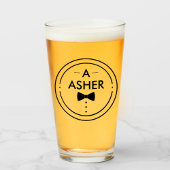 Monogram Minimalistische zwart-wit Groomsmen Glas