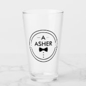 Monogram Minimalistische zwart-wit Groomsmen Glas (Voorkant)