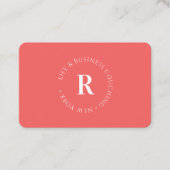 Monogram, minimum koraal zakelijk Visitekaartje (Voorkant)