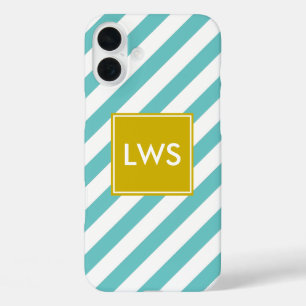 Monogram mint en geel iPhone 16 plus hoesje