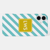 Monogram mint en geel iPhone hoesje (Achterkant horizontaal)