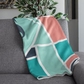 Monogram Mint en koraal geometrische kunst Fleece Deken