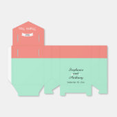 Monogram Mint en Koraalkleurblok Dank u Bedankdoosjes (Uitgevouwen)
