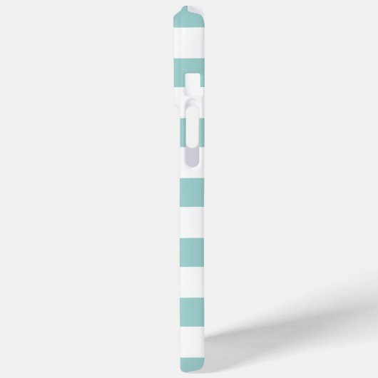 Monogram mint- en koraalstrepen Case-Mate iPhone case (Achterkant / Links)