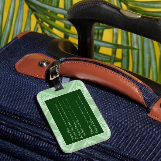 monogram (Mint Green) Bagagelabel (Voorkant Insitu 1)