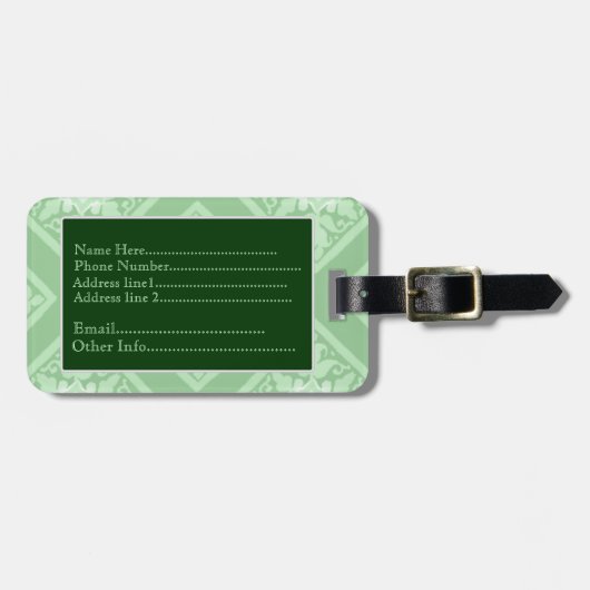  monogram (Mint Green) Bagagelabel (Voorkant horizontaal)