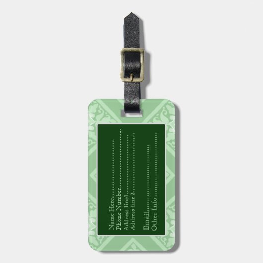  monogram (Mint Green) Bagagelabel (Voorkant verticaal)