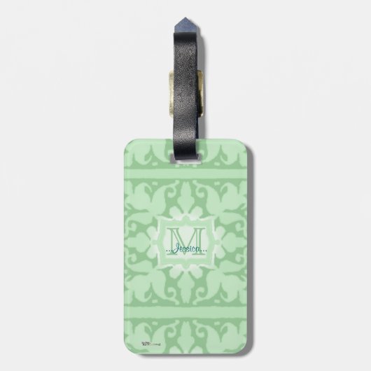  monogram (Mint Green) Bagagelabel (Achterkant verticaal)