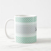 Monogram Mint Green Cute Chic Polka Dot Patroon Koffiemok (Links)