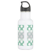 Monogram Mint Green Cute Chic Polka Dot Patroon Waterfles (Achterkant)