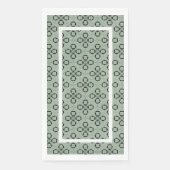Monogram Mint Green en Black Retro Pattern Servet (Voorkant)