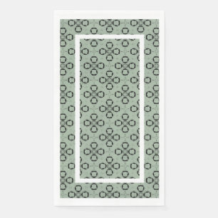 Monogram Mint Green en Black Retro Pattern Servet