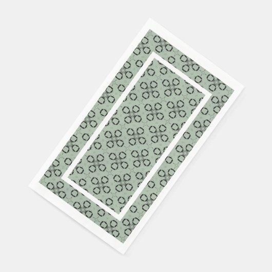 Monogram Mint Green en Black Retro Pattern Servet (Hoek)