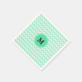 Monogram Mint Green en White Chevron Pattern Servetten (Hoek)