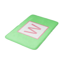 Monogram Mint Groen Pastel Roze Badmat