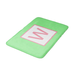 Monogram Mint Groen Pastel Roze Badmat