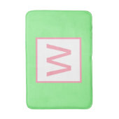 Monogram Mint Groen Pastel Roze Badmat (Voorkant Verticaal)