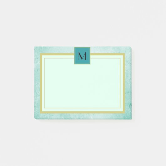 Monogram Mint groen textuur Post-it® Notes (Voorkant)