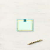 Monogram Mint groen textuur Post-it® Notes (Op bureau)