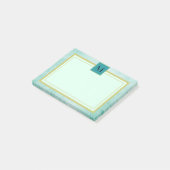 Monogram Mint groen textuur Post-it® Notes (Schuin)