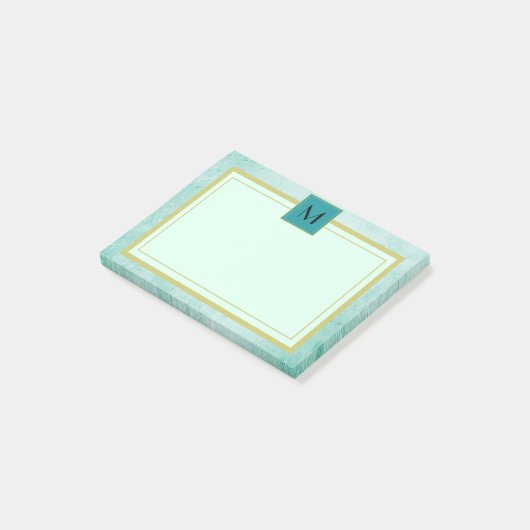 Monogram Mint groen textuur Post-it® Notes (Schuin)