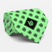 Monogram Mint Groene Draak Stropdas (Opgerold)
