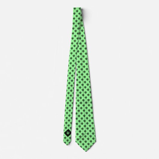 Monogram Mint Groene Draak Stropdas (Achterkant)
