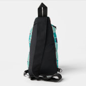 Monogram Mint Groene koraal geometrische kunst Sling Bag (Achterkant)