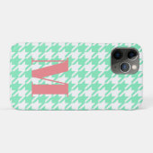 Monogram Mint White Pepita Houndstooth Pattern Case-Mate iPhone Case (Achterkant (horizontaal))