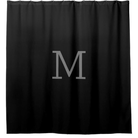 Monogram Miodern Black Shower Curtain Douchegordijn (Voorkant)