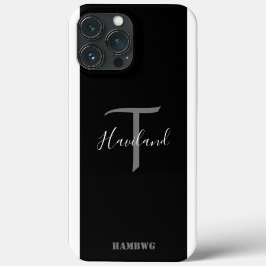 Monogram mobiele telefoondraagtas HAMbyWG - zwart  Case-Mate iPhone Case (Achterkant)