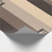 Monogram mocha Latte Color Palette Stripes Cadeaupapier (Hoek)