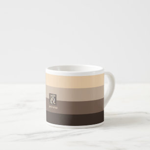 Monogram mocha Latte Color Palette Stripes Espresso Kop