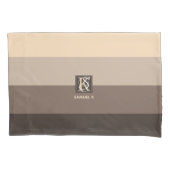 Monogram mocha Latte Color Palette Stripes Kussensloop (Voorkant)