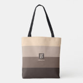 Monogram mocha Latte Color Palette Stripes Tote Bag (Achterkant)