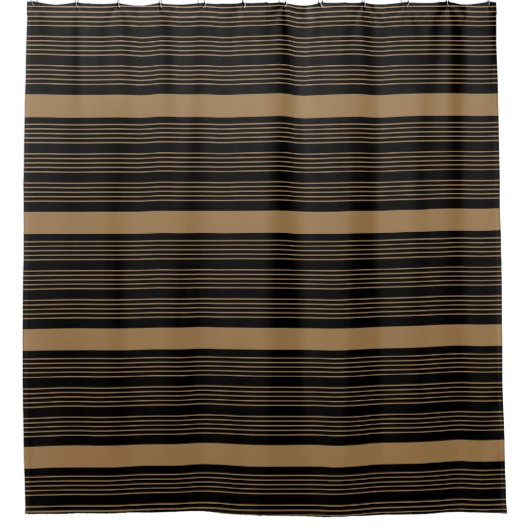 Monogram Modderbruine Gouden Drieklank en Noten Douchegordijn (Voorkant)