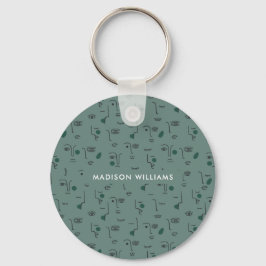 Monogram Moder Modern Minimalistisch Sleutelhanger