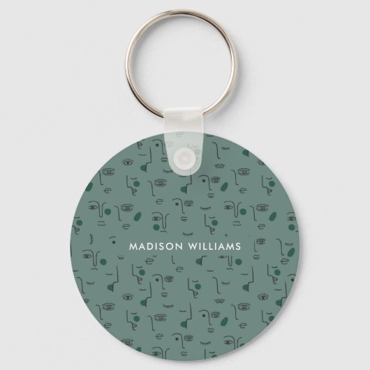 Monogram Moder Modern Minimalistisch Sleutelhanger (Voorkant)