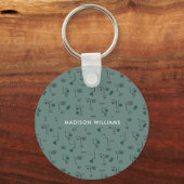 Monogram Moder Modern Minimalistisch Sleutelhanger (Achterkant)