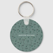 Monogram Moder Modern Minimalistisch Sleutelhanger (Achterkant)