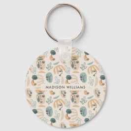 Monogram Moder Modern Minimalistisch Sleutelhanger