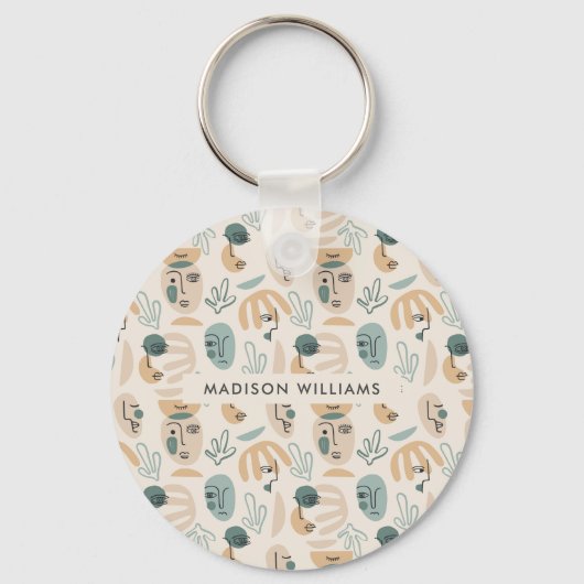 Monogram Moder Modern Minimalistisch Sleutelhanger (Voorkant)