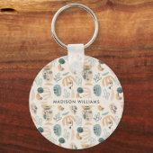 Monogram Moder Modern Minimalistisch Sleutelhanger (Voorkant)