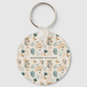 Monogram Moder Modern Minimalistisch Sleutelhanger (Achterkant)